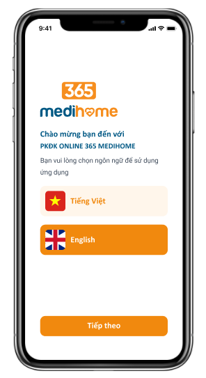 Bước 1: Chọn ngôn ngữ "Tiếng Anh" hoặc "Tiếng Việt"